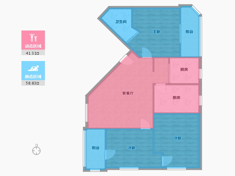 湖北省-武汉市-常青花园-90.00-户型库-动静分区