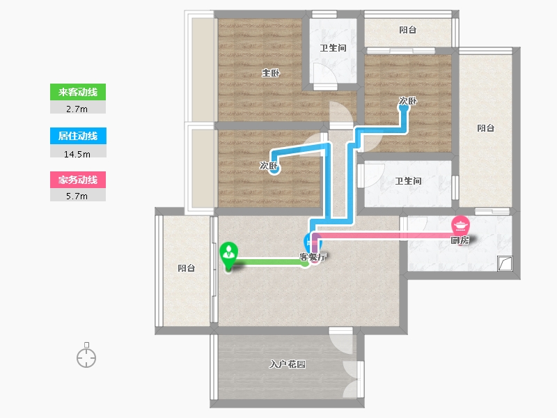 贵州省-六盘水市-桃源居-86.06-户型库-动静线