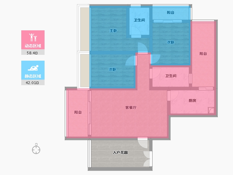 贵州省-六盘水市-桃源居-86.06-户型库-动静分区