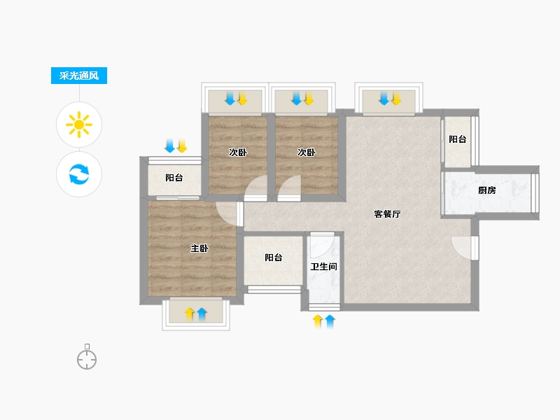 广东省-深圳市-合众豪庭-57.35-户型库-采光通风