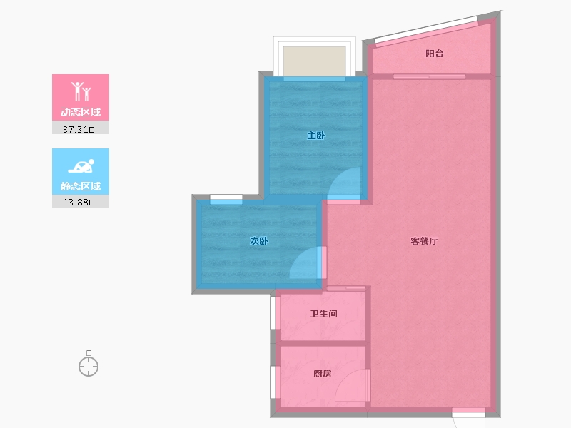 广东省-深圳市-港田花园-45.29-户型库-动静分区