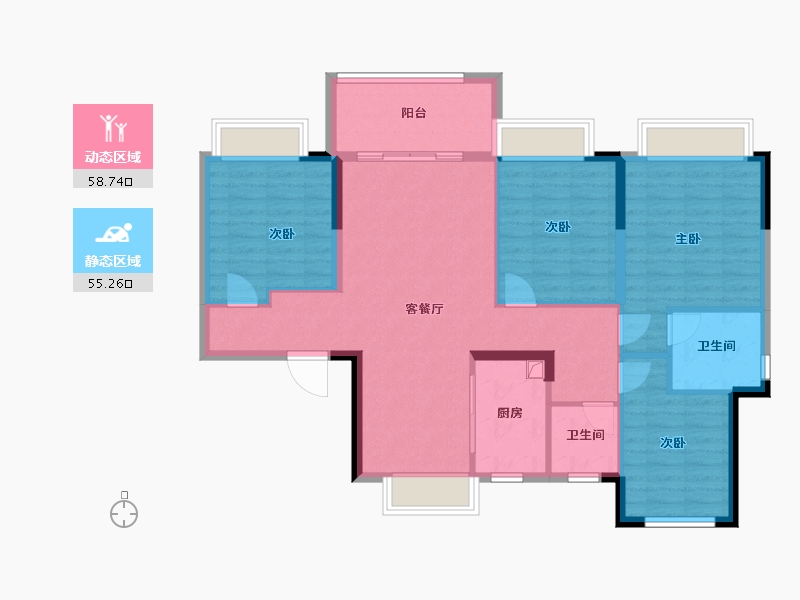 江西省-九江市-联发君悦湖-102.80-户型库-动静分区