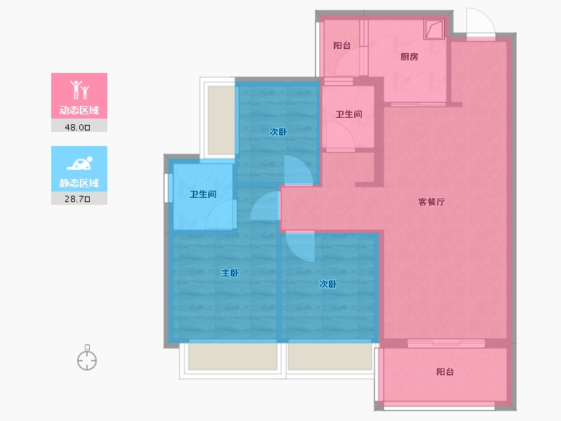 广东省-深圳市-华润华富村-72.32-户型库-动静分区