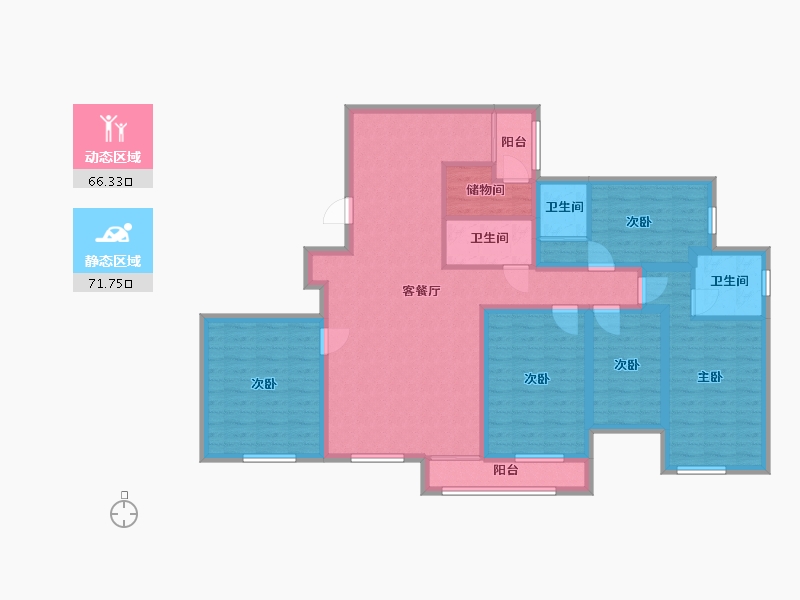 广东省-深圳市-侨香公馆-122.46-户型库-动静分区