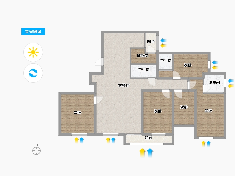 广东省-深圳市-侨香公馆-122.46-户型库-采光通风