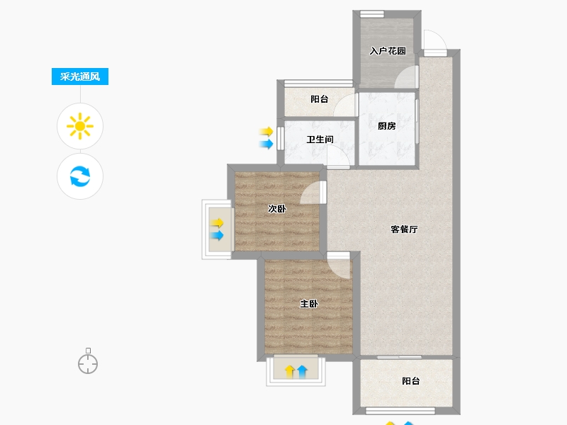 广东省-深圳市-深房传麒山-65.67-户型库-采光通风