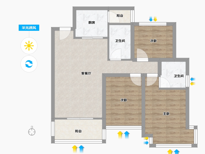 广东省-深圳市-新地中央-68.29-户型库-采光通风