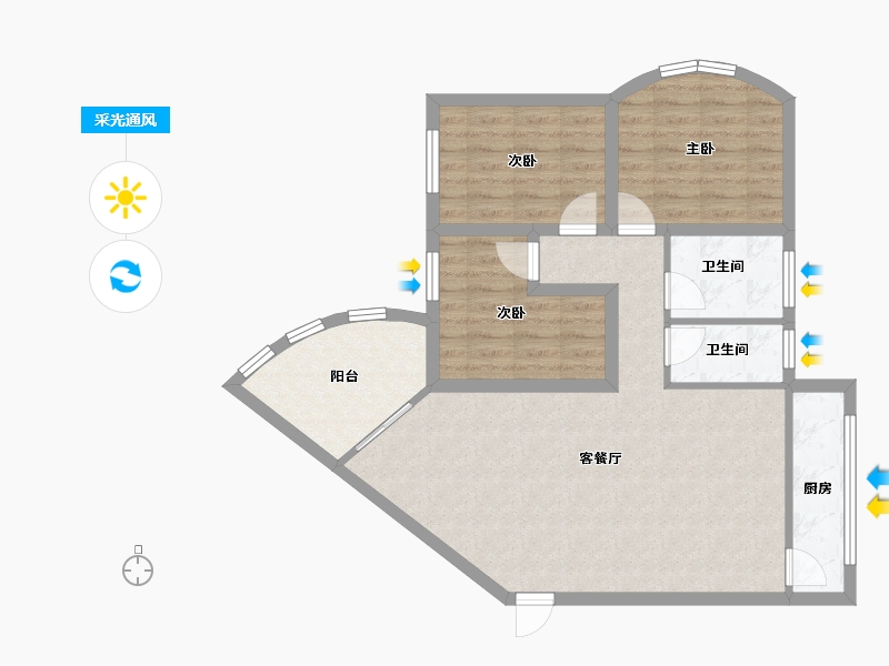 广东省-深圳市-高科利大厦-85.06-户型库-采光通风