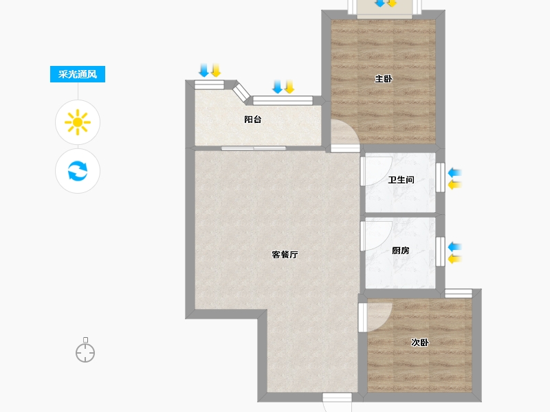 广东省-深圳市-帝港海湾豪园-53.81-户型库-采光通风