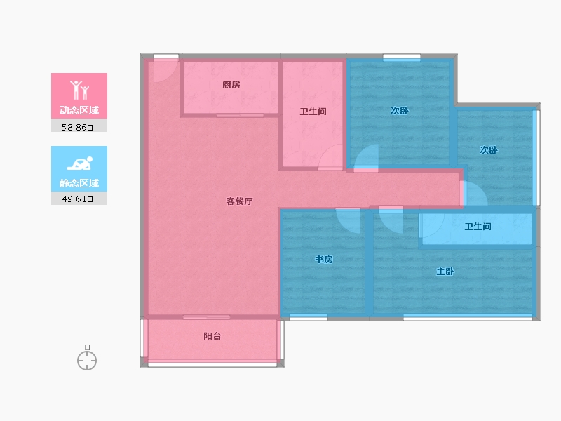 广东省-深圳市-正兆景嘉园-97.01-户型库-动静分区