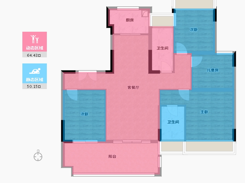 贵州省-毕节市-同心麓山院-103.20-户型库-动静分区