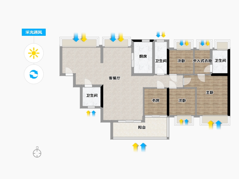 广东省-深圳市-河东骏丰园-154.60-户型库-采光通风