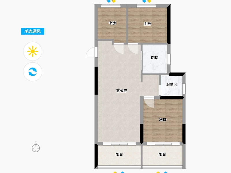 浙江省-温州市-华润悦未来-68.26-户型库-采光通风