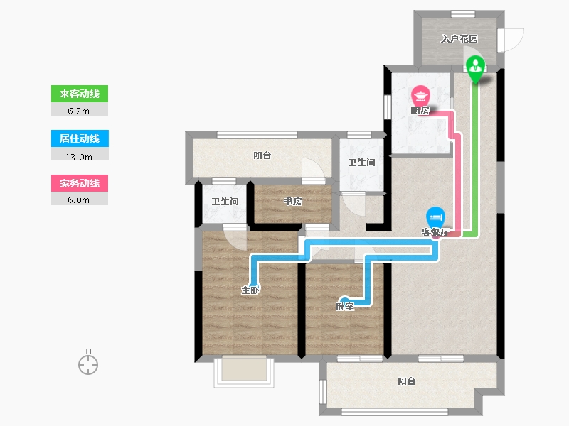 河南省-郑州市-越秀金悦文华-109.00-户型库-动静线