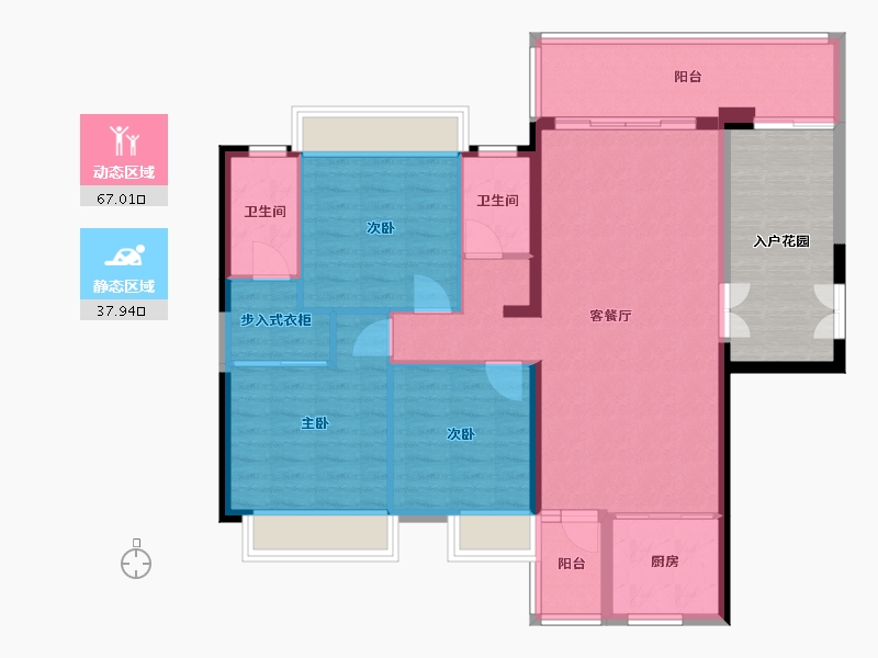 广东省-云浮市-南国丽城-103.91-户型库-动静分区