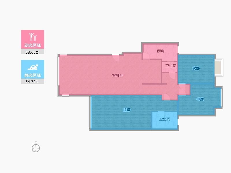 重庆-重庆市-龙湖u城-79.20-户型库-动静分区