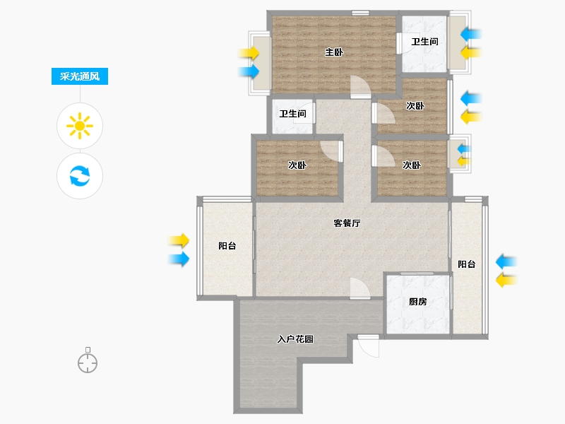 广东省-深圳市-深房传麒山-145.07-户型库-采光通风