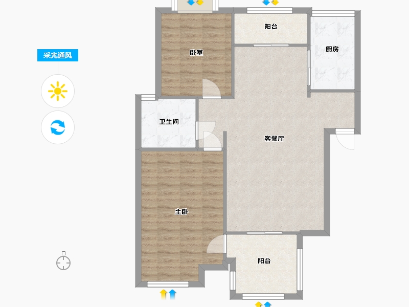 江西省-南昌市-万科四季花城-北区-75.20-户型库-采光通风