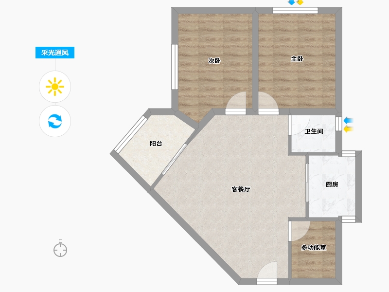 广东省-深圳市-荔林苑-64.33-户型库-采光通风