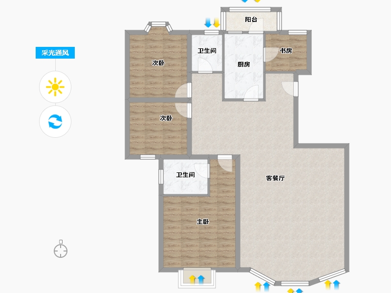 广东省-深圳市-物业时代新居-117.25-户型库-采光通风