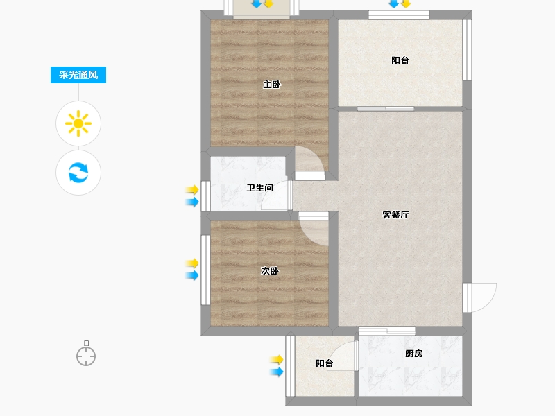 广东省-深圳市-合众豪庭-58.38-户型库-采光通风