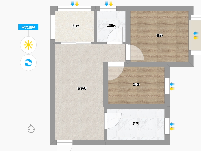 广东省-深圳市-骏皇嘉园-35.33-户型库-采光通风