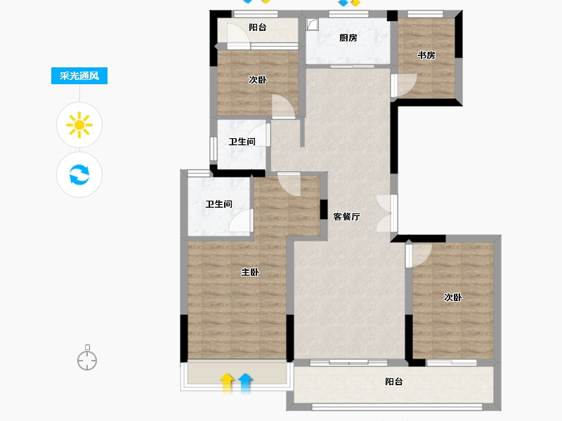 浙江省-温州市-祥瑞锦园-102.79-户型库-采光通风