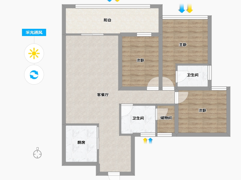 广东省-深圳市-光明大第-83.89-户型库-采光通风