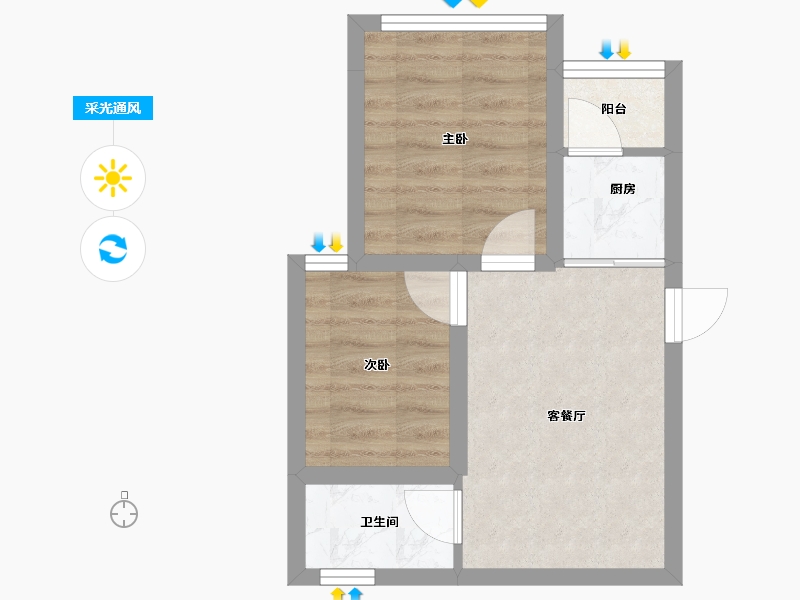 广东省-深圳市-正兆景嘉园-35.58-户型库-采光通风