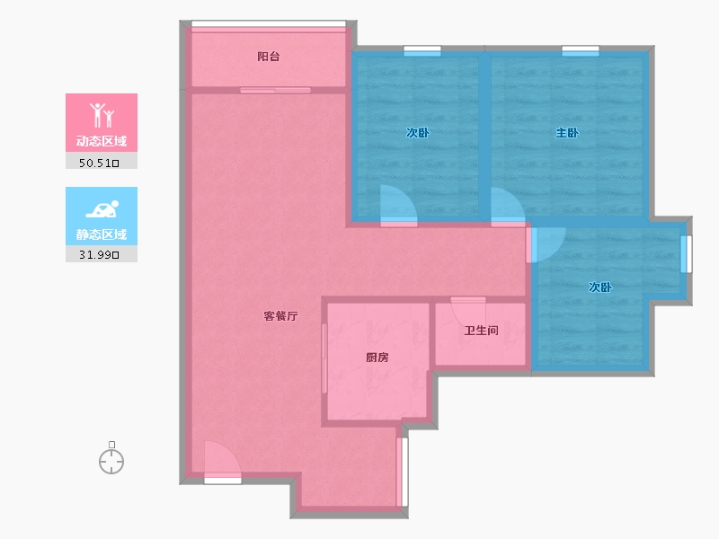 广东省-深圳市-正兆景嘉园-73.36-户型库-动静分区