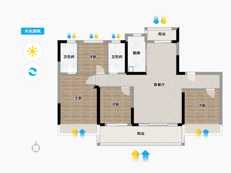 河南省-商丘市-碧桂园-112.18-户型库-采光通风