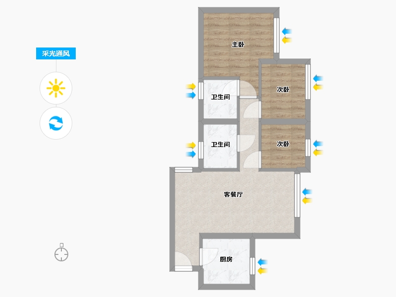 香港特别行政区-元朗区-天水圍天頌苑-48.00-户型库-采光通风