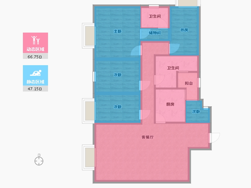 广东省-深圳市-东海花园(二期)-101.54-户型库-动静分区