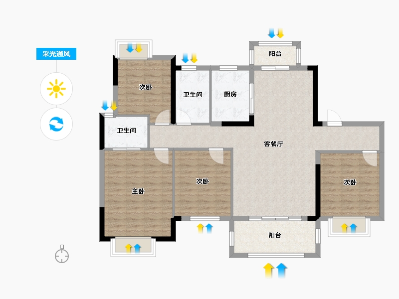 江西省-九江市-东投太阳城-113.20-户型库-采光通风