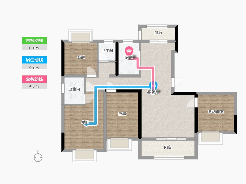 湖南省-常德市-阳明湖壹号-108.00-户型库-动静线