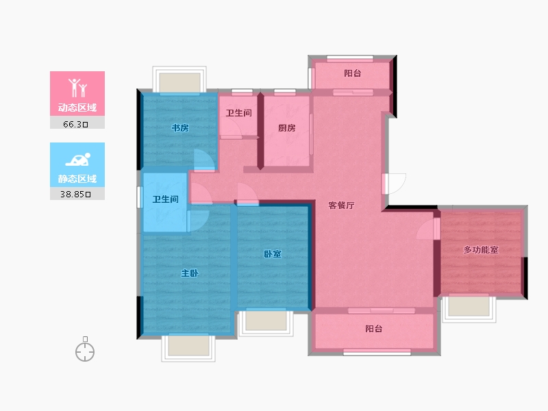 湖南省-常德市-阳明湖壹号-108.00-户型库-动静分区