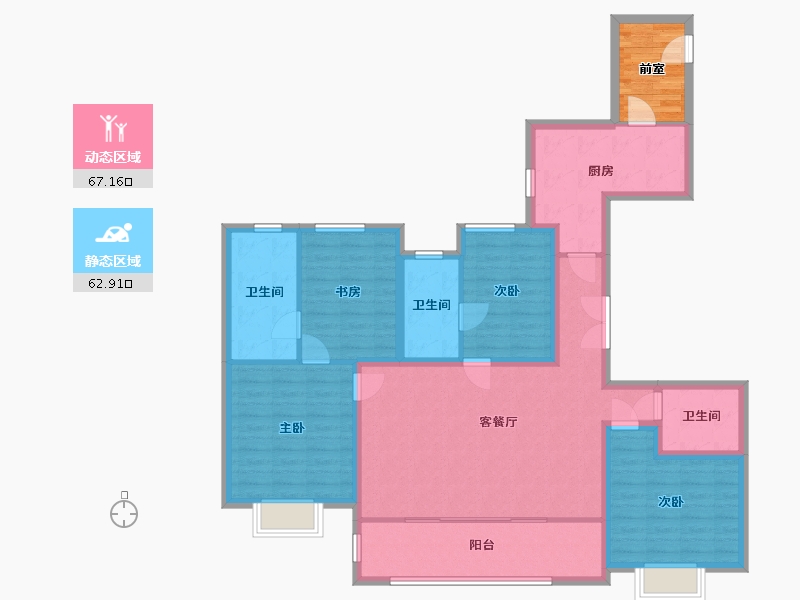 广东省-深圳市-天健公馆-121.93-户型库-动静分区