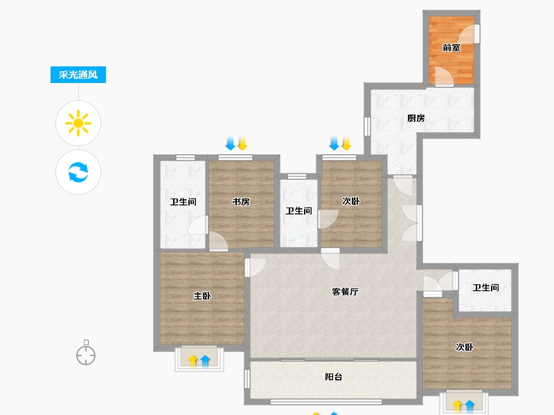 广东省-深圳市-天健公馆-121.93-户型库-采光通风