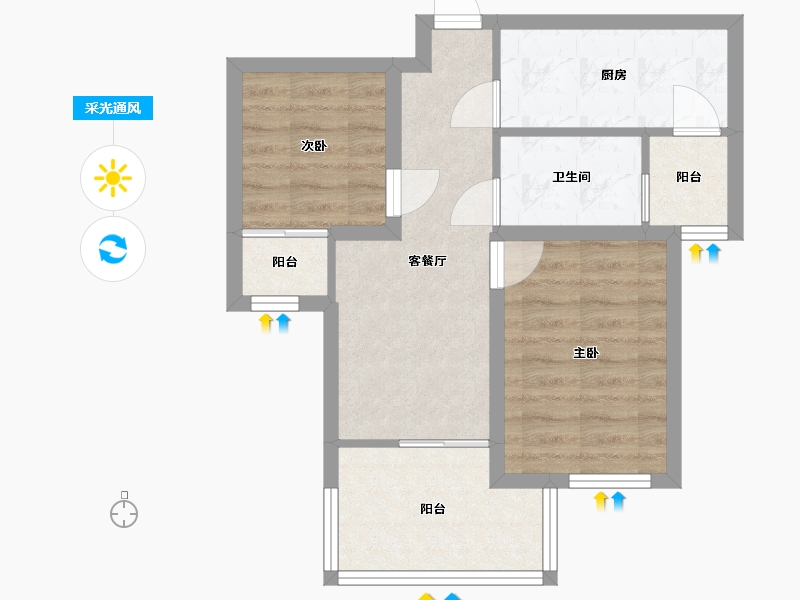 广东省-深圳市-梓兴花园-51.22-户型库-采光通风