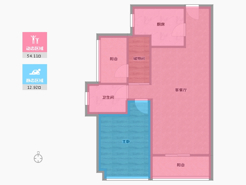 广东省-深圳市-招商花园城南区-59.70-户型库-动静分区