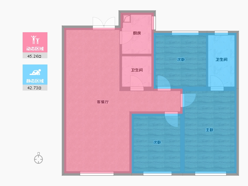 内蒙古自治区-鄂尔多斯市-华研南湖国际-94.40-户型库-动静分区