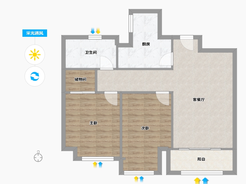 江苏省-无锡市-绿地世纪城-四期-79.00-户型库-采光通风