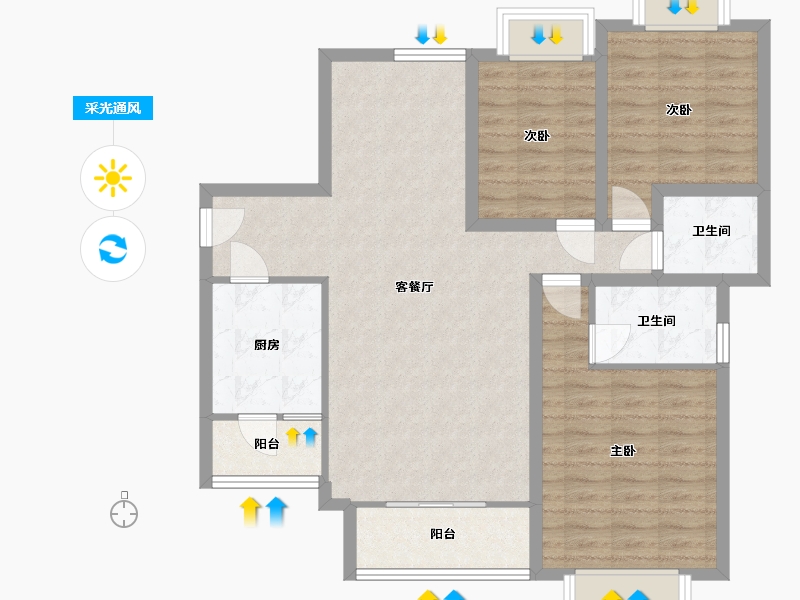 广东省-深圳市-新城东方丽园-94.40-户型库-采光通风