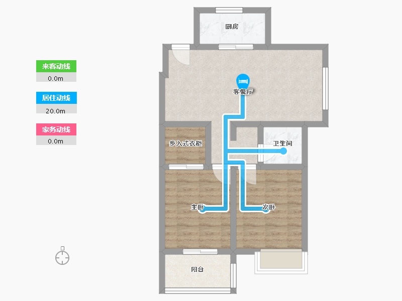 浙江省-杭州市-同心居-69.60-户型库-动静线