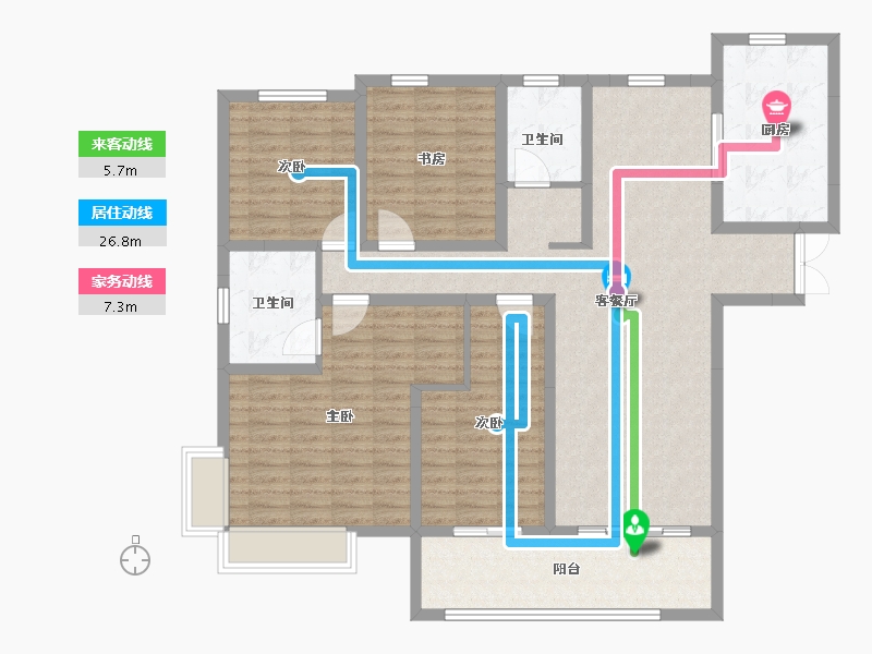 山东省-菏泽市-玖璋台-130.29-户型库-动静线