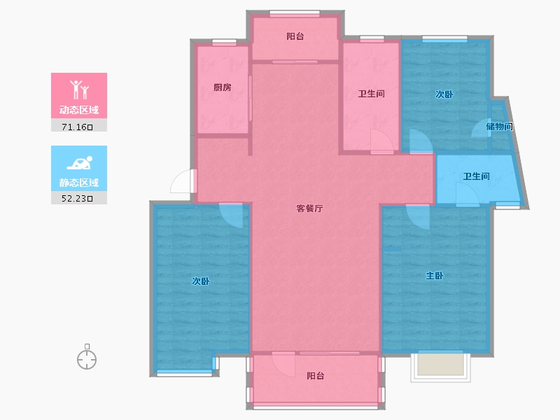 山东省-青岛市-天泰奥园-114.00-户型库-动静分区