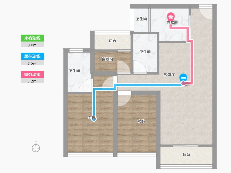 广东省-深圳市-梓兴花园-62.70-户型库-动静线