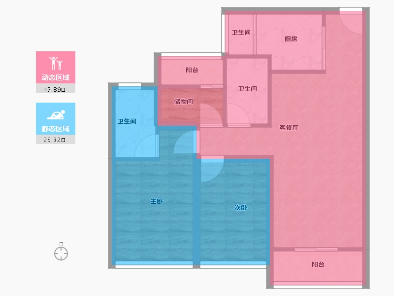 广东省-深圳市-梓兴花园-62.70-户型库-动静分区