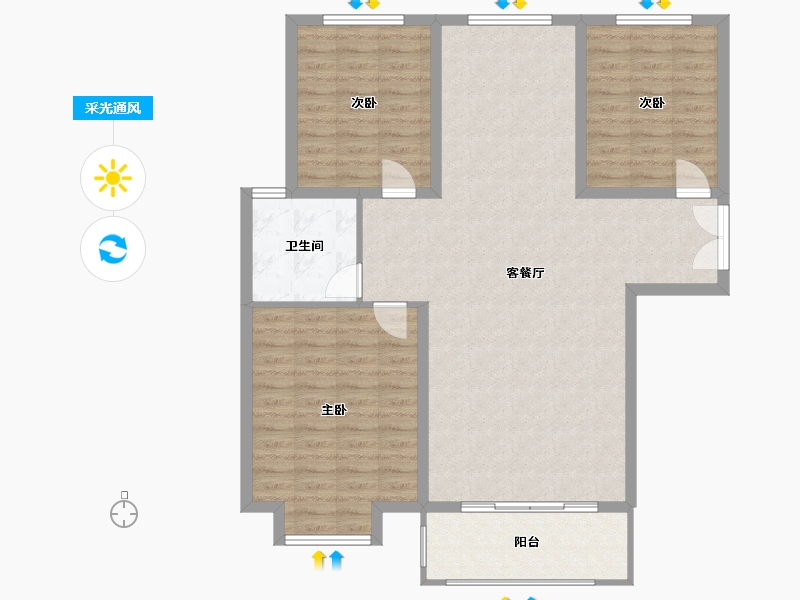 河北省-邢台市-广宗县天一城小区-110.00-户型库-采光通风