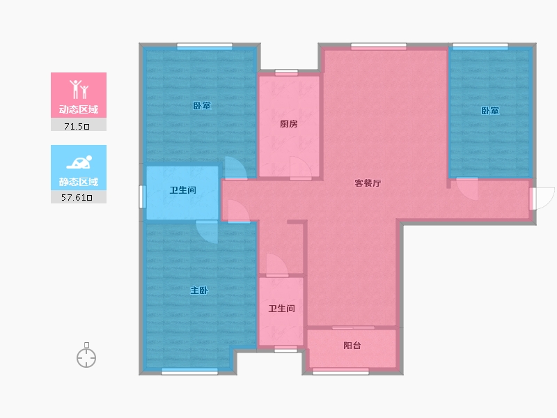 河南省-郑州市-元通雅居-110.00-户型库-动静分区